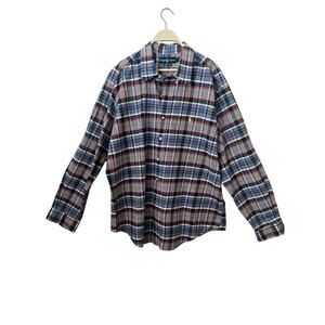 RALPH LAUREN MENS BUTTON DOWN DRESS SHIRT RED WHITE BLUE PLAID CLASSIC FIT XXL